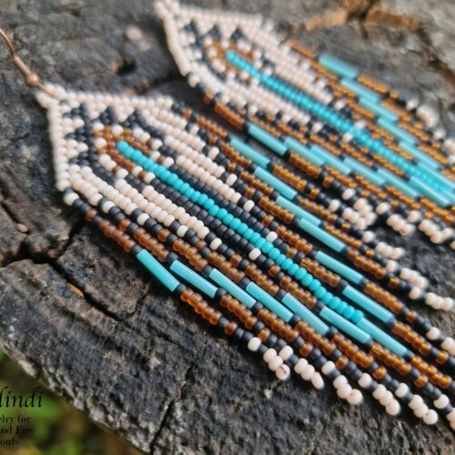 HANDMADE BEADED EARRINGS NATIVE AMERICAN STYLE