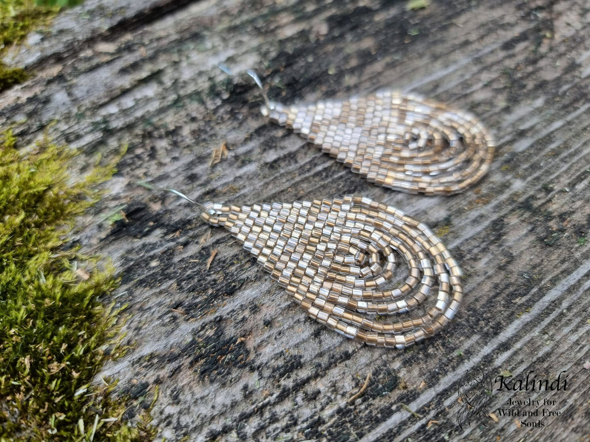 HANDMADE BEADED EVENING EARRINGS