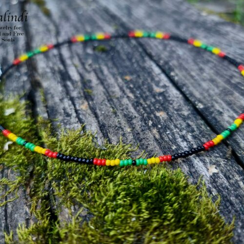 Rastaman seed beaded necklace