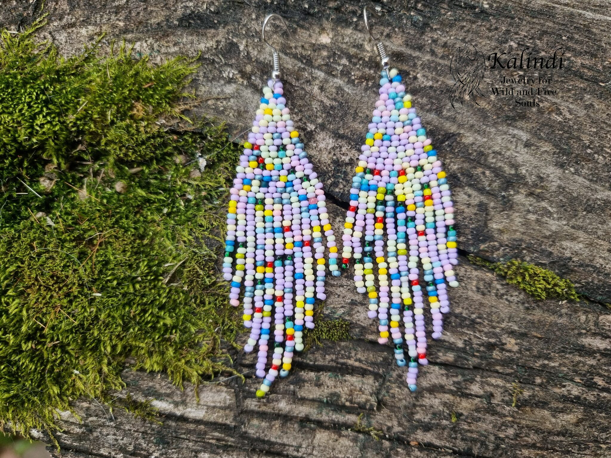 Handmade beaded yoghurt earrings