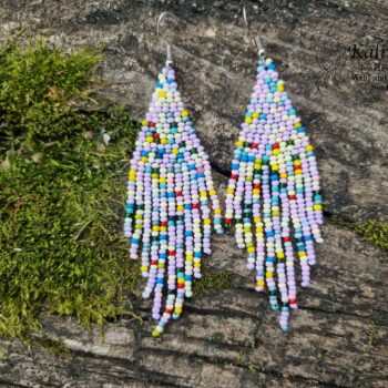 Handmade beaded yoghurt earrings