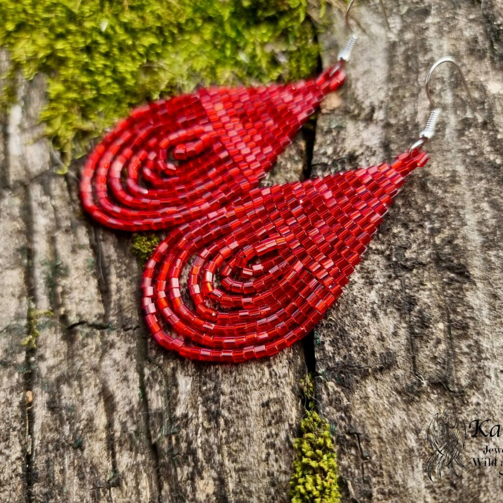 HANDMADE BEADED EVENING EARRINGS