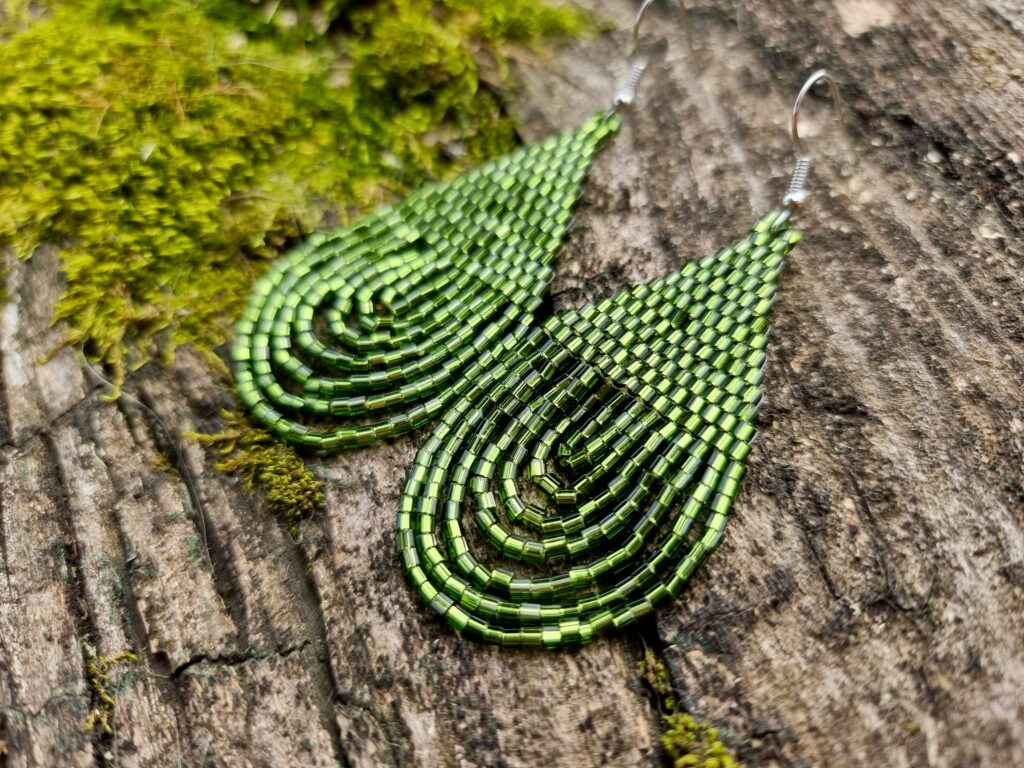 HANDMADE BEADED EVENING EARRINGS