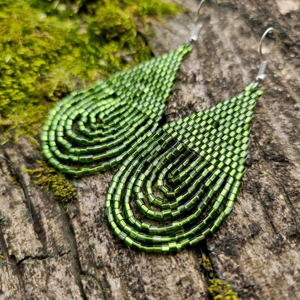 HANDMADE BEADED EVENING EARRINGS