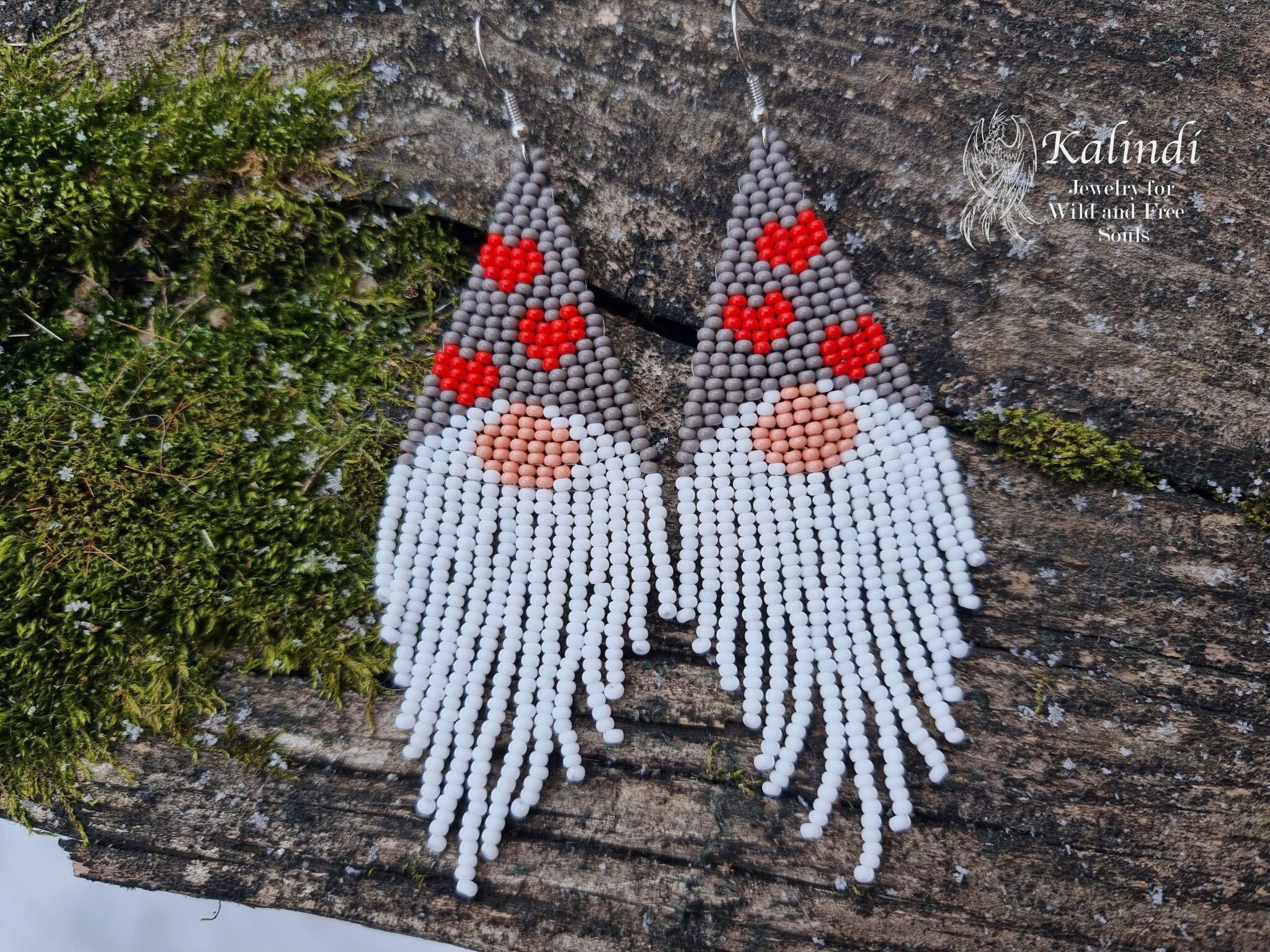 Handmade beaded earrings gnomes