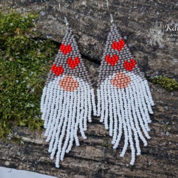 Handmade beaded earrings gnomes