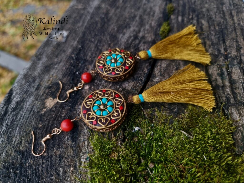 Handmade earrings in Tibetan Style