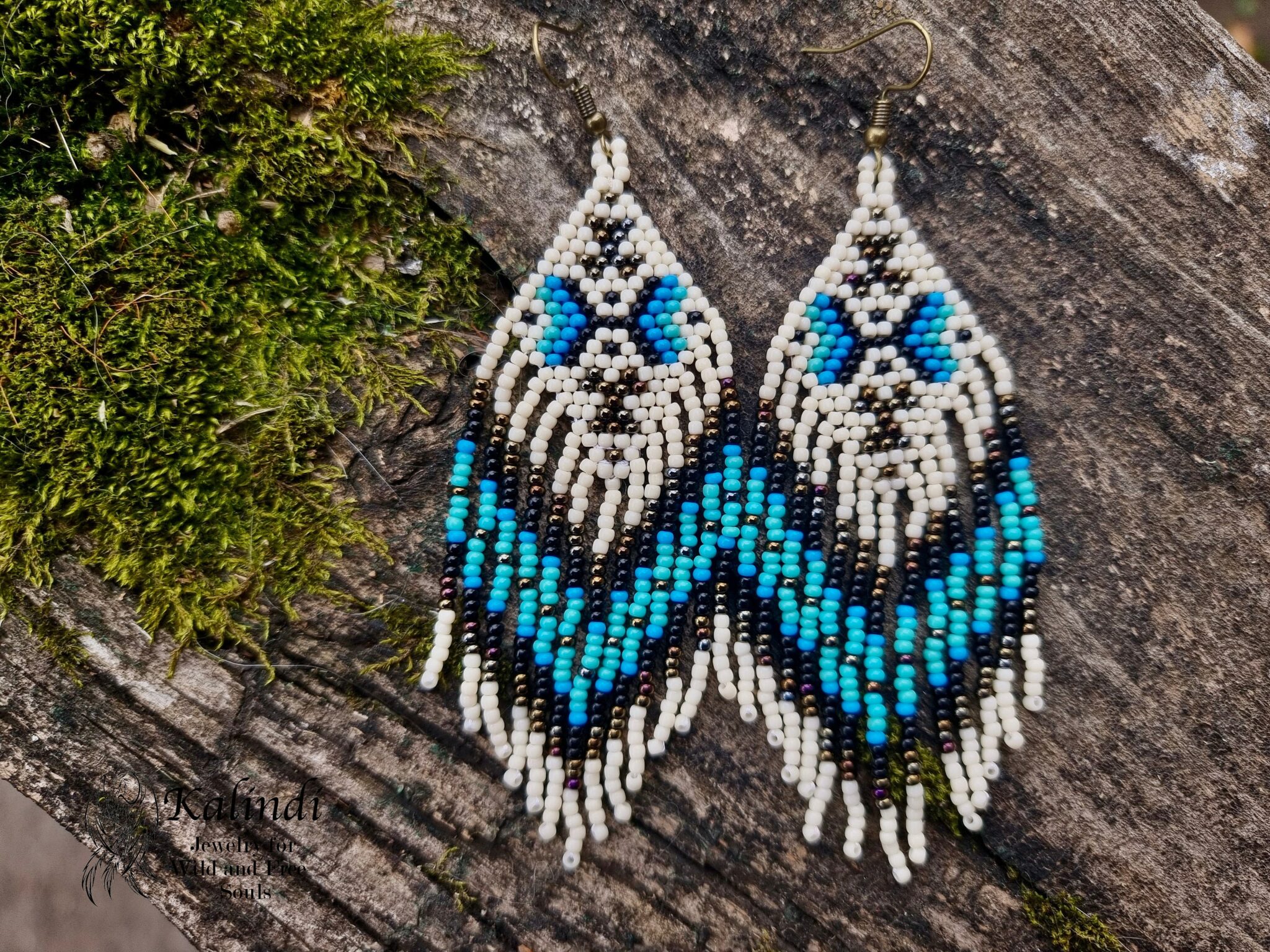 BEADED EARRINGS NATIVE AMERICAN STYLE