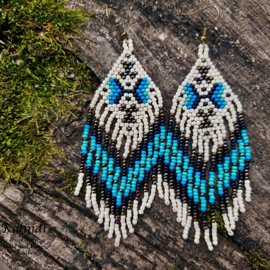 BEADED EARRINGS NATIVE AMERICAN STYLE