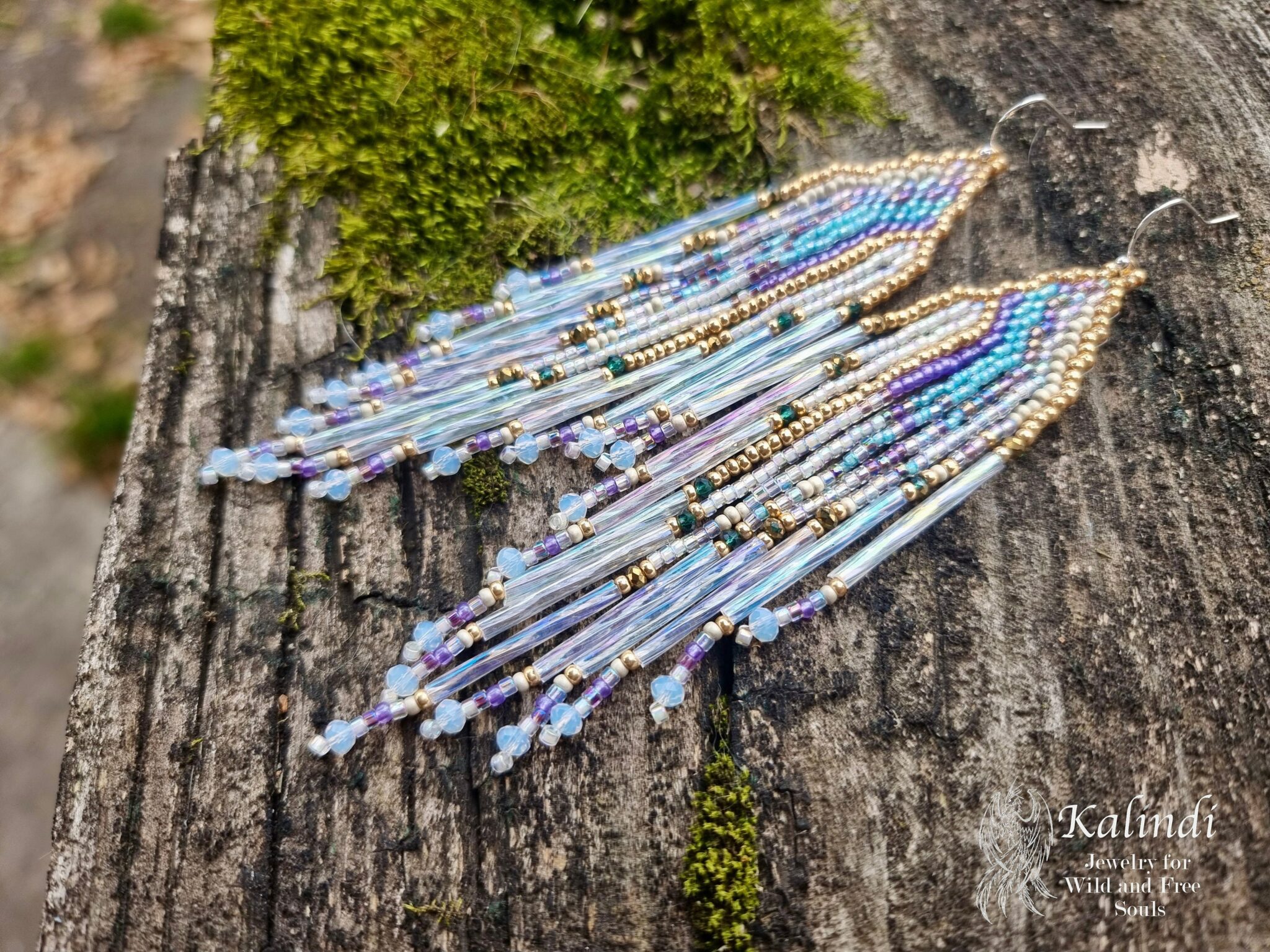 Handmade Opal Beaded Earrings