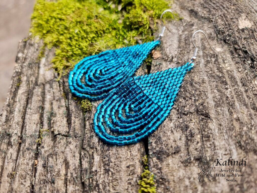 HANDMADE BEADED EVENING EARRINGS