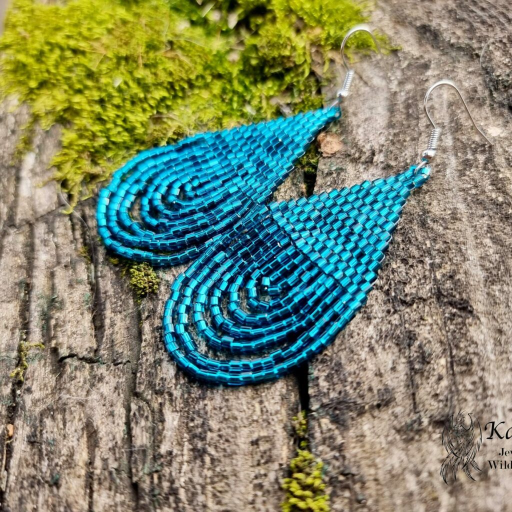 HANDMADE BEADED EVENING EARRINGS