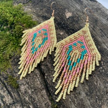 Delicate handmade beaded earrings