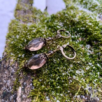 Earrings with smoky quartz