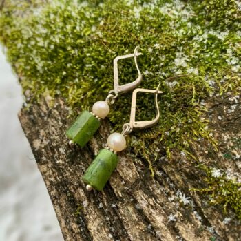 Jade and Pearl earrings