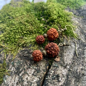 Earrings with rudraksha