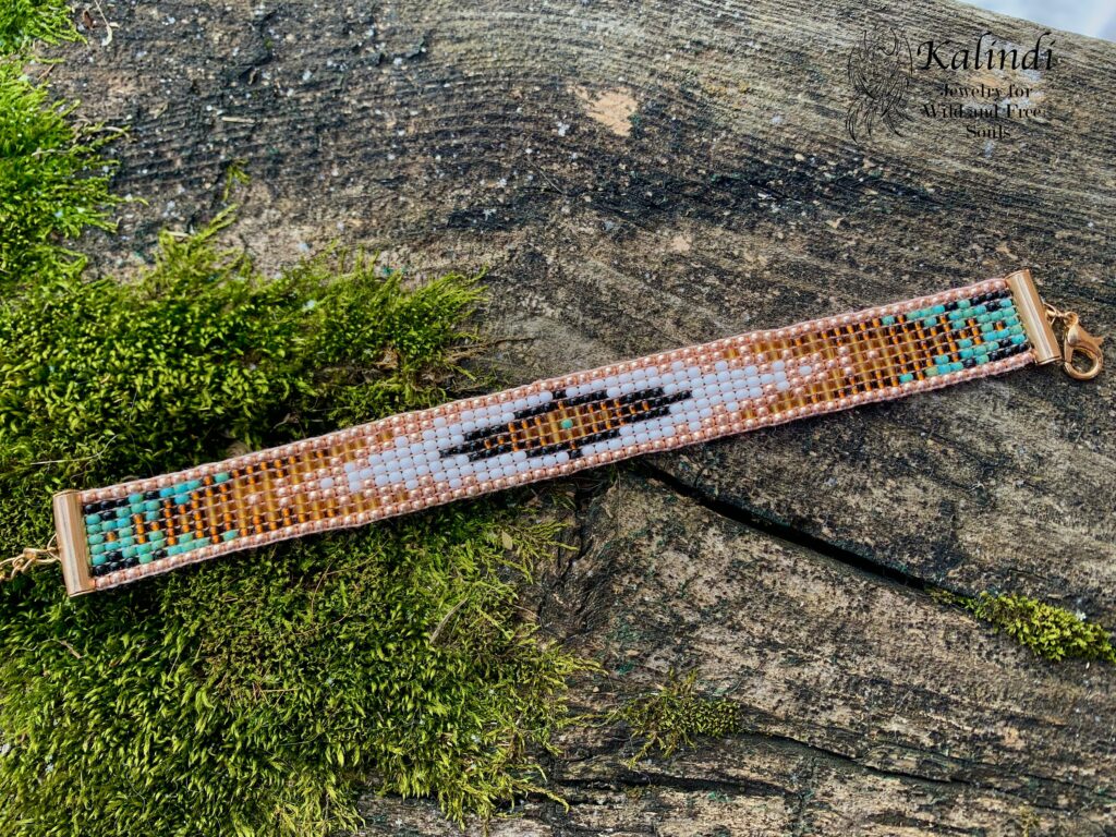 Orange Seed Bead Bracelet