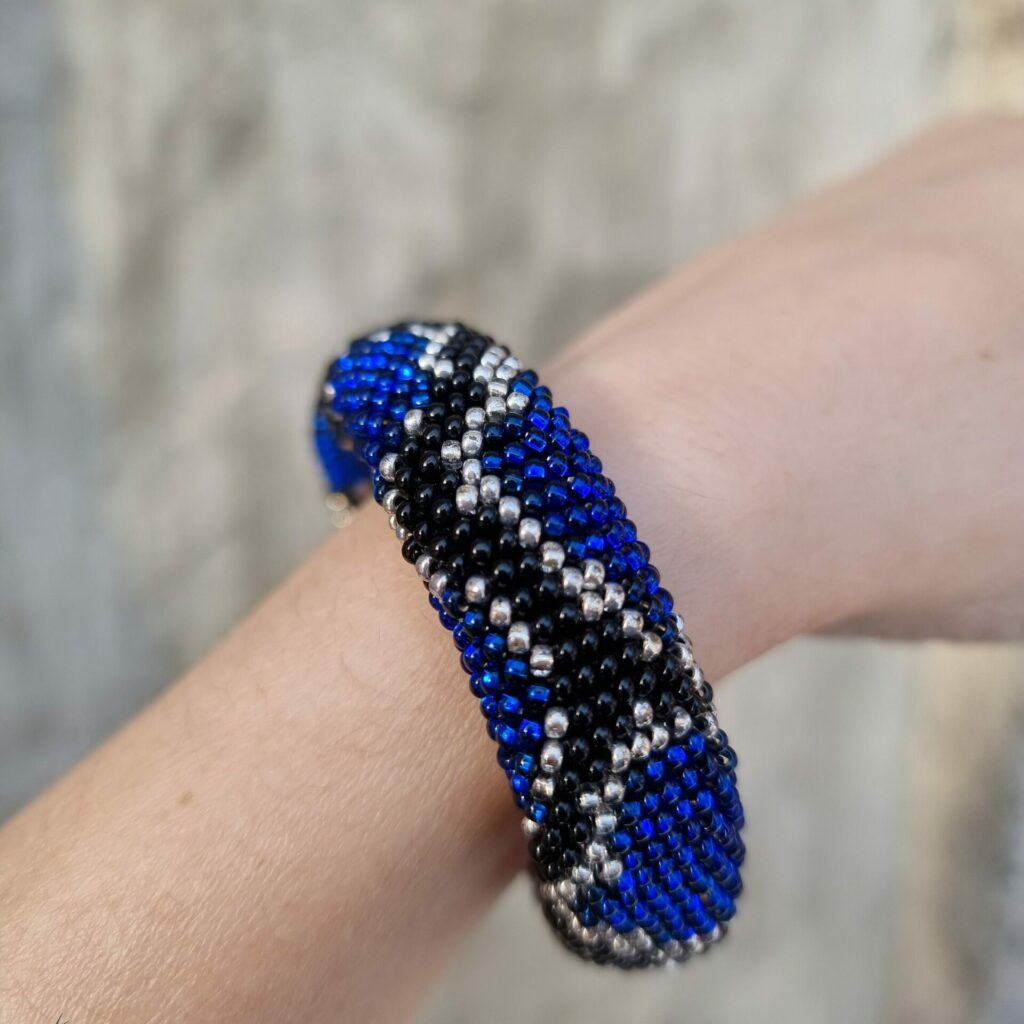 Blue Python Beaded Bracelet