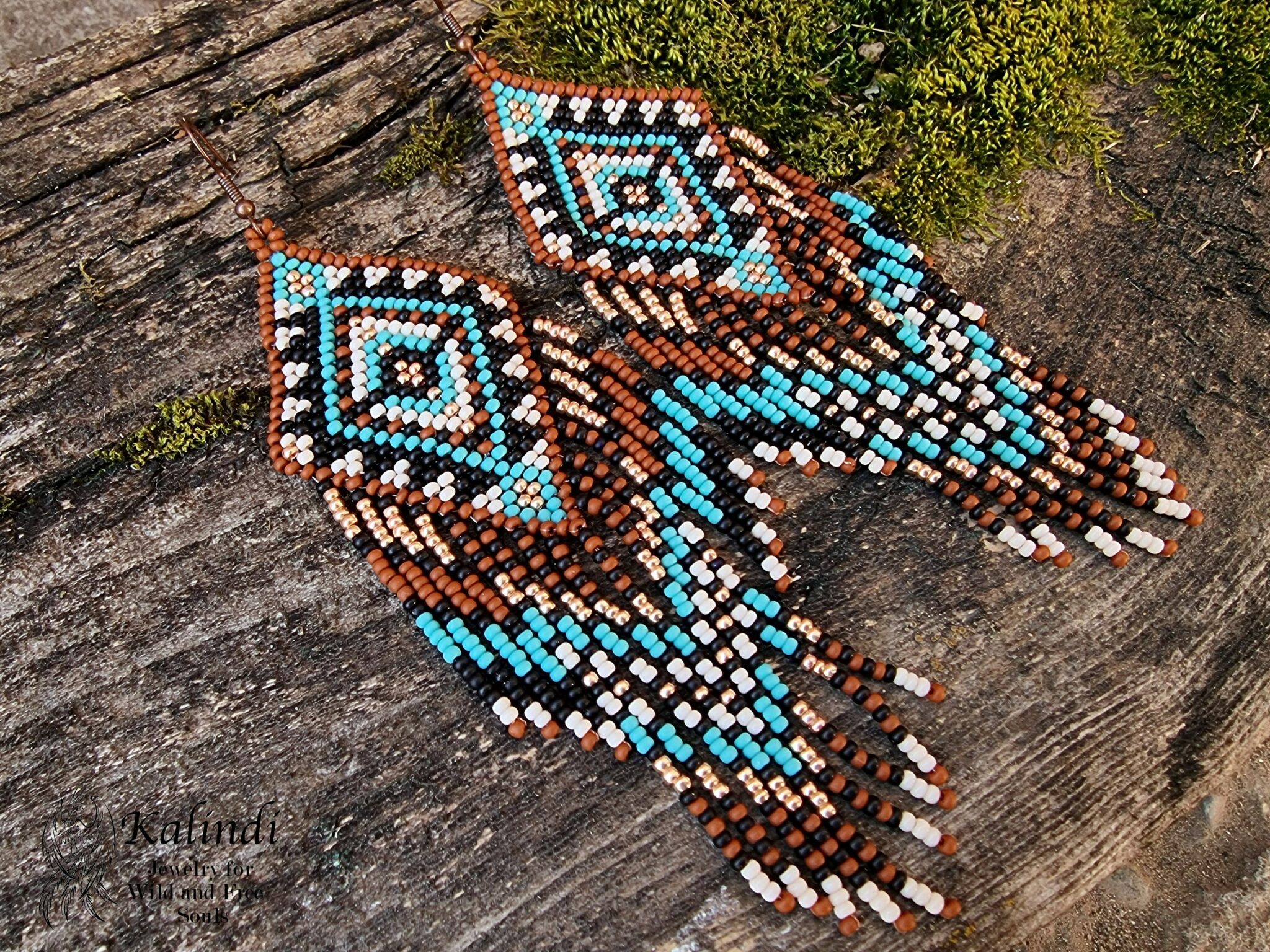 HANDMADE BEADED EARRINGS IN BOHEMIAN STYLE