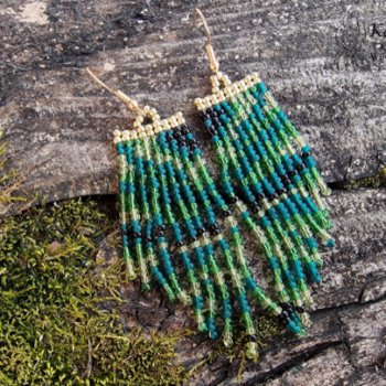 Earrings Malachite from handmade beads