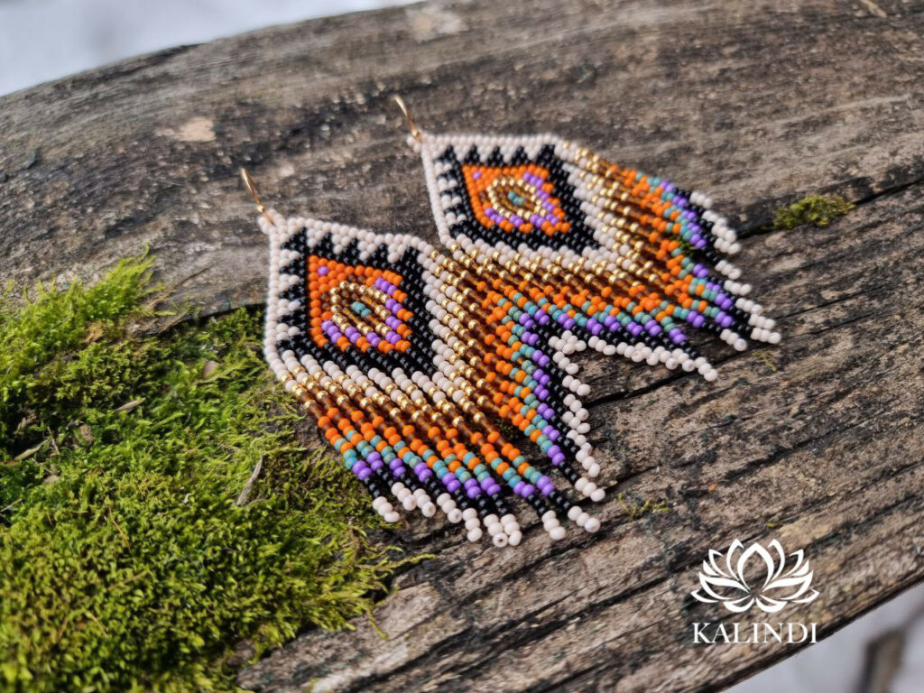 BEADED EARRINGS NATIVE AMERICAN STYLE