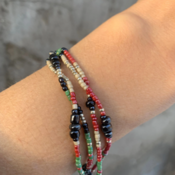 Beaded bracelet with tourmaline