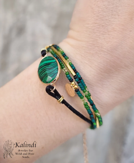 Green Beaded Bracelet