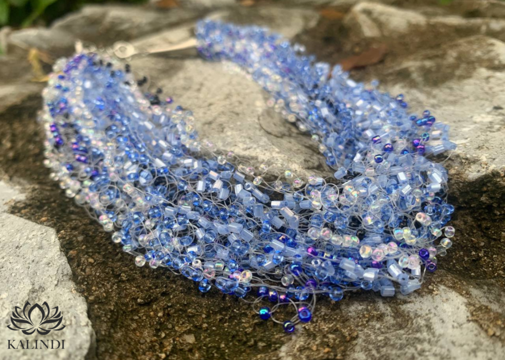 Blue CROCHET AIR NECKLACE