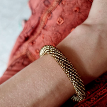 Gold Crochet beaded bracelet