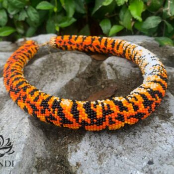 Tiger crochet rope necklace