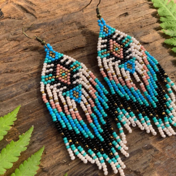 BEADED EARRINGS NATIVE AMERICAN STYLE