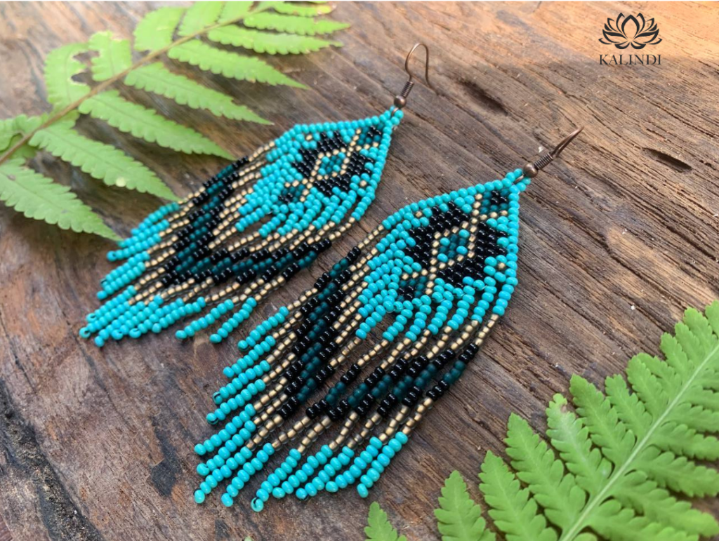 BEADED EARRINGS NATIVE AMERICAN STYLE