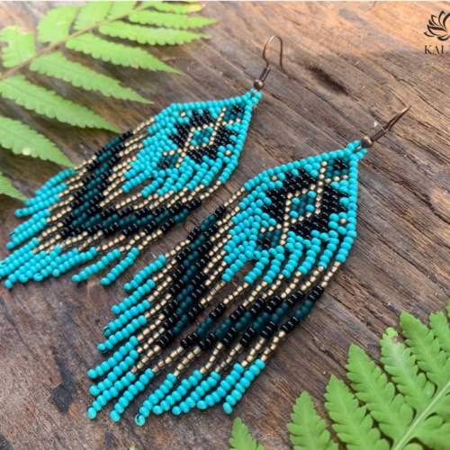 BEADED EARRINGS NATIVE AMERICAN STYLE