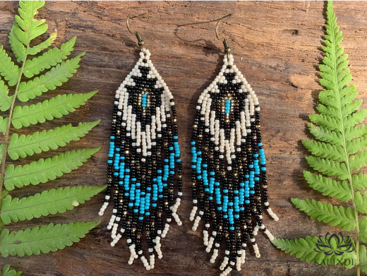 BEADED EARRINGS NATIVE AMERICAN STYLE