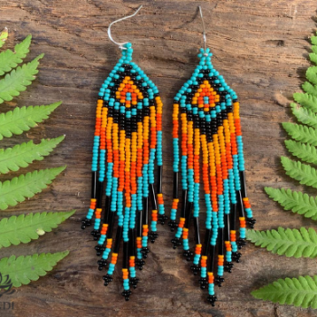 BEADED EARRINGS NATIVE AMERICAN STYLE