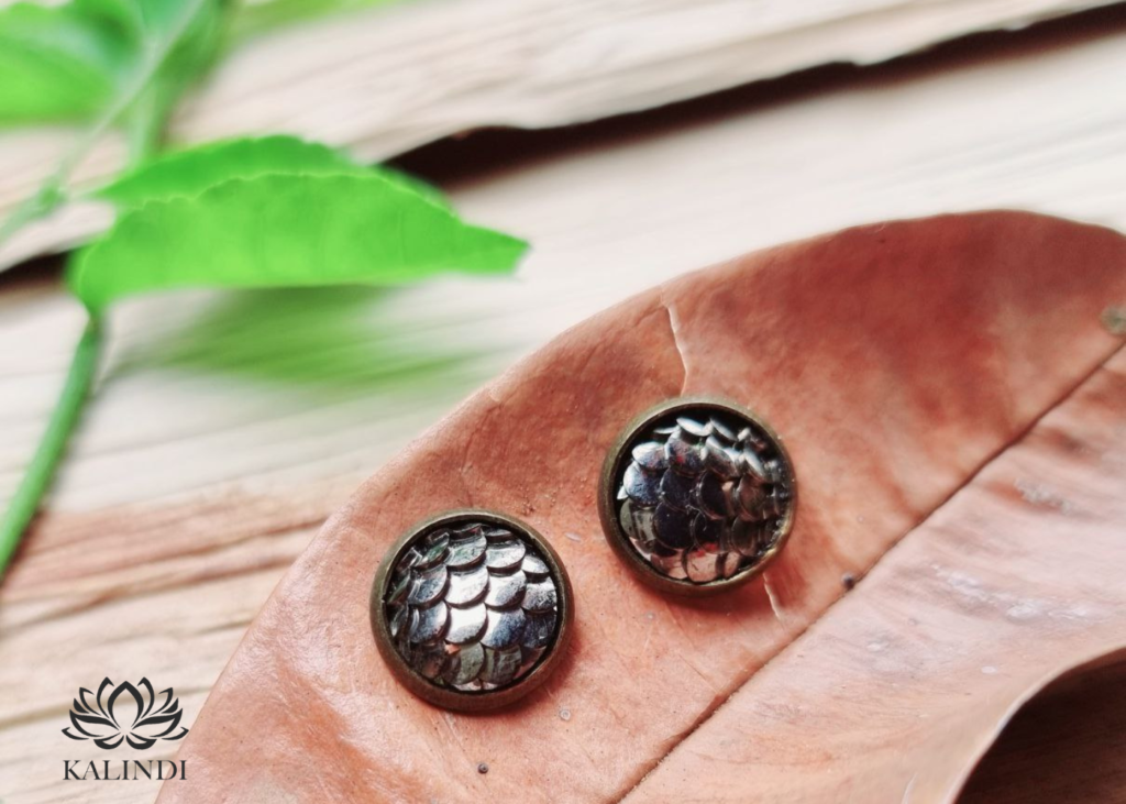 Handmade dragon scale earrings