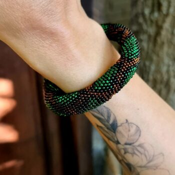 Green snake beaded bracelet