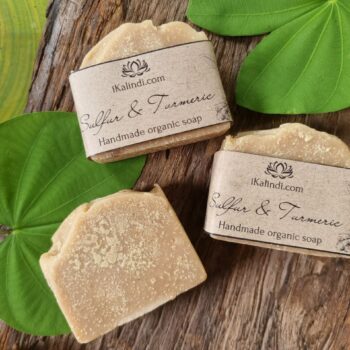 Sulfur and turmeric natural vegan soap