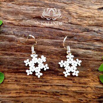 Snowflake Christmas Beaded Earrings