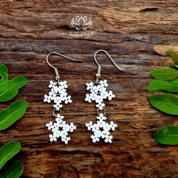 Snowflake Christmas Beaded Earrings