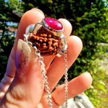 FIVE MUKHI RUDRAKSHA ruby, moonstone