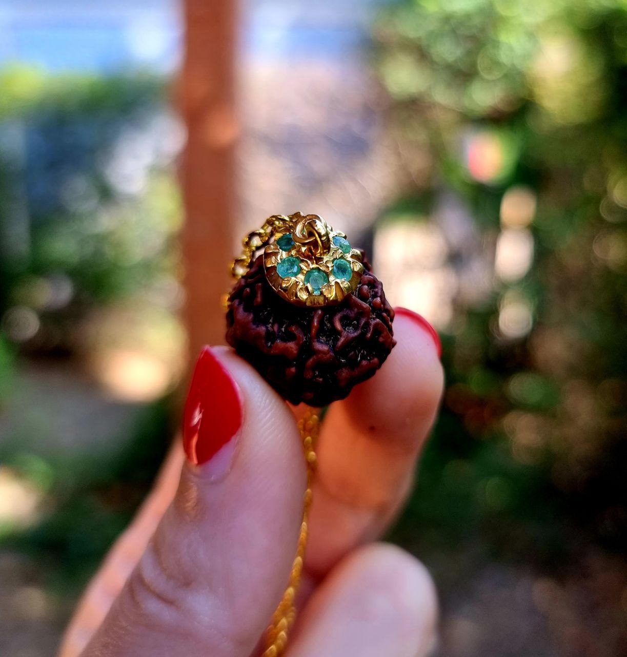 FIVE MUKHI RUDRAKSHA emerald