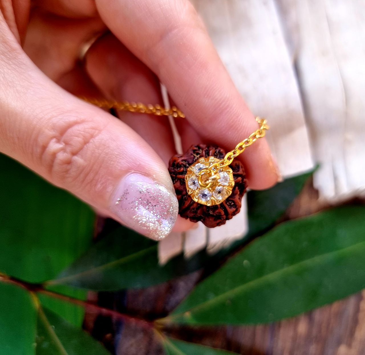 FIVE MUKHI RUDRAKSHA ZIRCON PENDANT