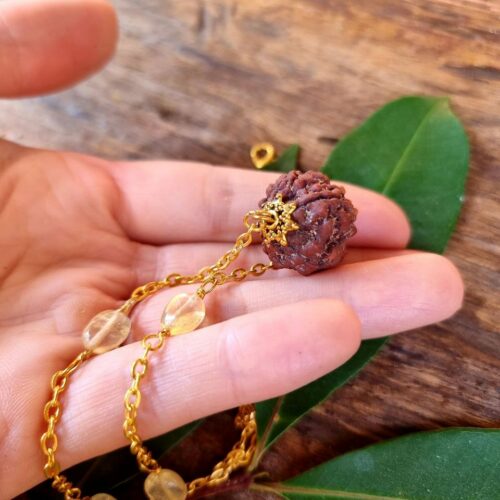 FIVE MUKHI RUDRAKSHA yellow sapphire