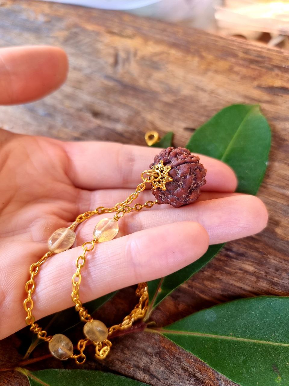 FIVE MUKHI RUDRAKSHA yellow sapphire