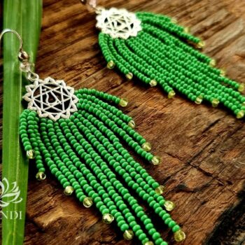 Anahata chakra earrings with chrysoprase