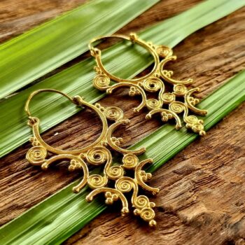 Indian brass earrings, boho earrings