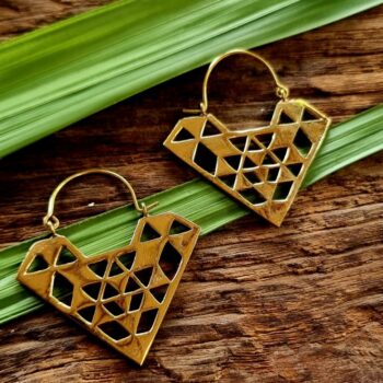 Indian brass earrings, boho earrings