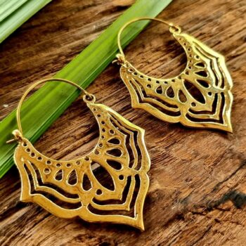 Indian brass earrings, boho earrings