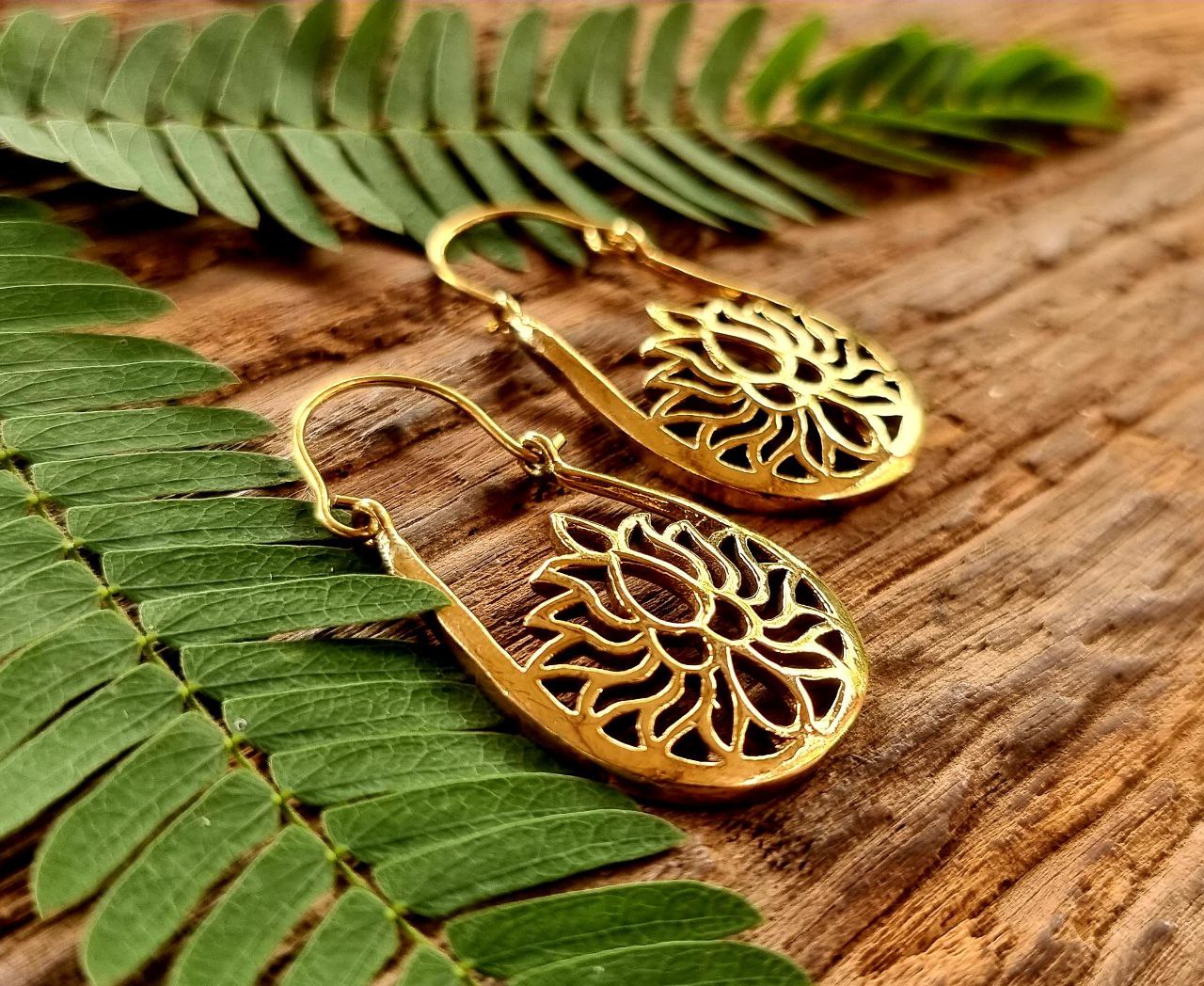 Indian brass earrings, boho earrings